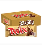 32 x 50g Twix Milk Chocolate Biscuit Twin Bar Bulk Buy New