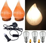 Himalayan 100% Authentic Bulb Natural Crystal Pink Candle Flame Shape Salt Lamp 