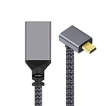 cablecc Câble d'extension micro HDMI 1.4 mâle vers HDMI femelle 4K Type-D coudé à 90 degrés vers le haut pour caméra DV MP4 DC ordinateur portable