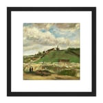 Vincent Van Gogh The Hill Of Montmartre With Stone Quarry 8X8 Inch Square Wooden Framed Wall Art Print Picture with Mount