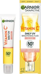 Garnier Vitamin C Daily UV Brightening Fluid Sheer Glow, SPF50+, Prevents + Cor