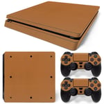 Kit De Autocollants Skin Decal Pour Console De Jeux Ps4 Slim 9 Coloris Noir Mat Cuir Rouge Mat, T1 Orange Mat