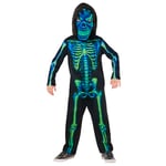 Rubie's Costume officiel de squelette vert fluo pour enfant - Taille 5-6 ans