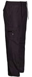 Mens Thermal Trousers Thick Fabric with Fleece Feel Inside Cargo Combat Trousers (Large, Black)