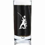 10oz Bubble Base Hi Ball Glass With Fisherman Design