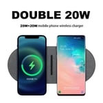 UK 40W 2IN1 Wireless Fast Charger Dual Pad For Google Pixel 9/8 iPhone 15 Pro 14