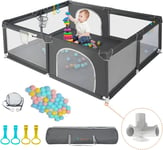 COMOMY Baby Playpen 200 x 180 x 66 cm, Playpen for Babies and Toddlers, Extra