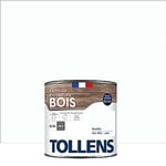 TOLLENS - Peinture extérieure bois 2 en 1 - Ultra Résistante - Finition Satin - Laque Riche en Résine - Pour Toute Boiserie Extérieure - Sans Sous-Couche - Blanc - 0,5L = 8m2