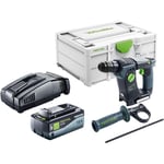 Festool BHC 18-Basic Marteau perforateur sans fil 18 V 1,8 J SDS Plus Brushless + 1x batterie 8,0 Ah + kit de charge rapide + Systainer