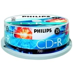 CD-R PHILIPS 700 Mo 52x en Cakebox de 25 pcs - Capacité 700 Mo - Durée 80 min