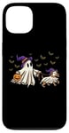 Coque pour iPhone 13 Halloween Ghost Walking Dog Lover Cadeau Mignon Saison