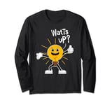 Funny Watt's Up Electric Bulb Character Pun on Watts Long Sleeve T-Shirt