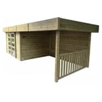 Abri de jardin en bois SOLID Arhus 28mm autoclave 3296 + 3263 X 2416