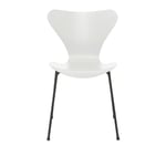 Fritz Hansen - Sjuan 3107 White Färgad Ask/Warm Graphite - Ruokapöydän tuolit - Arne Jacobsen - Valkoinen - Metalli/Puu