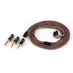 Linsoul Tripowin Câble de rechange OFC sans oxygène 32 AWG HiFi IEM avec prise interchangeable 2,5 mm/3,5 mm/4,4 mm, manchon en PVC pour audiophile (2 broches, ambre)