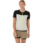 Asics Women's Fujitrail Short Sleeve Top Oatmeal/Performance Black, S