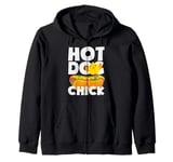 Hot Dog Chick Funny Food Humor Design Zip Hoodie