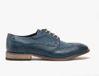 Base London Kitchin Mens Smooth Leather Classic Smart Brogue Lace Up Shoes Navy