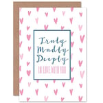 Wee Blue Coo Valentines Love Truly Madly Deeply You Romance Greetings Card Cp3258