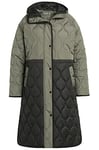 Ulla Popken Femme Grandes Tailles Manteau matelassé HYPRAR, imperméable, Capuche Vert Loden 46+ 808257190-46+