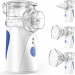 Inhalateur, Inhalateur avec fonction autonettoyante, Inhalateur nébuliseur avec embout buccal et masque pour enfants et adultes, Portable et