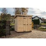 Abri de Jardin Strongbox l - Robuste Cabane à Outils en Bois avec Fondation wpc Résistante à l'humidité et Toit en Plastique résistant, 203x163 cm,