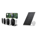 Arlo Pro 5 Security Camera Outdoor Wireless with Solar Panel, 2K Outdoor Camera Kit with Rechargeable Battery, Advanced Colour Night Vision, Dual-Band Wifi & Free Trial of Secure, 4 Cameras, White