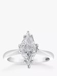 Milton & Humble Jewellery 9ct White Gold Pre-Loved Trillion Cut Diamond Ring, Dated Circa 2000s