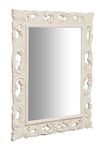 Biscottini - Miroir Mural en Bois, Finition Blanche Antique L93 x PR5 x H73 - Miroir Mural pour Chambre à Coucher - Fabriqué en Italie