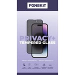 FoneKit Privacy+ Fuldt dækkende panserglas, iPhone 13 Pro Max, sort