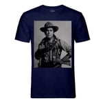 T-Shirt Homme Col Rond Photo De Cowboy Avec Chapeau Et Cigarette Original