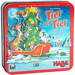 HABA 305525-Animal sur Animal d'empilage 2 à 4 Joueurs à partir de 4 Ans, Le Jeu Populaire avec des Motifs de Noël, 305525, Multicolore