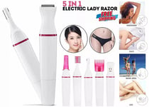 5 IN 1 Women's Electric Painless Shaver Leg Face Hair Removal Lady Razor Trimmer