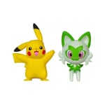 Pokémon Gen Ix - Pack 2 Figurines Battle Figure Pack Pikachu & Poussacha 5 Cm