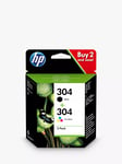 HP 304 Black & Tri-Colour Original Ink Cartridges, Pack of 2, Instant Ink Compatible