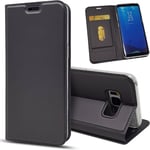 Coque Galaxy S8, Premium Nouveau Style En Cuir Ultra Mince Avec Pu Tpu Flip Wallet Case Fente Pour Carte Fermeture Magntique Flip Cover Coque Pour Samsung Galaxy S8 Couleur Unie