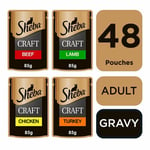 48 X 85g Sheba Craft Luxury Adult Wet Cat Food Pouches Mixed Selection In Gravy