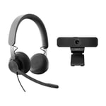 Logitech WIRED VIDEO COLLABORATION KIT, Pack of Logitech Zone Wired Headset and Logitech C925e Camera, Professional Audio/Video for Video Collaboration in the (tele) work, Graphite