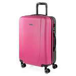 ITACA - Valise Moyenne, Valises Rigides, Valise Rigide, Valise Semaine pour Tout Voyage, Valise Soute de Luxe 71160, Fuchsia/Anthracite