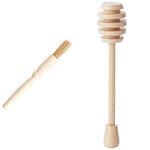 Tala Wooden Pastry Brush - Basting Cooking Brush - Ideal for Applying Oils, Glazes, Milk and Egg Yolk- 2cm x 2cm x 19cm & Beechwood Honey Dipper, Beige