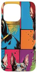 Coque pour iPhone 15 Pro Max Design pop art de chien Doberman cool pour les propriétaires et les fans de chiens