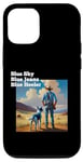 Coque pour iPhone 12/12 Pro Blue Heeler Chien de bétail Bleu Ciel Jeans Bleu Heeler