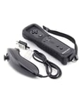 Manette Wiimote Motion Plus intégrée + Nunchuk filaire Pour Wii & Wii U - Noir