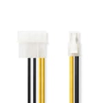 Nedis Intern Strömkabel | P4 Hane | Molex Hane | Guldplaterad | 0.20 m | Rund | PVC | Gul / Svart | Plastpåse