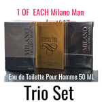 Men's Perfume scent Fragrance Milano Man,Trio Set, Buyer Receives 1 of Each 