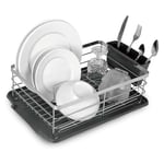 Kitchen Sink Dish Drainer Rack Drip Tray Cutlery Holder Rust-proof Quality Iron