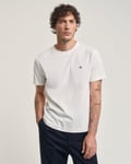 Gant Mens Seasonal Essential Embroidered Archive Shield T-Shirt - White material_cotton - Size Large