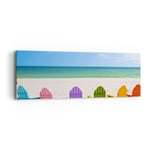 Impression sur Toile 90x30cm Tableaux Image Photo Sunbed rivage Floride Été