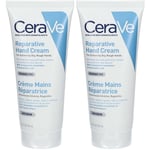 CeraVe Crème Mains Réparatrice pour les mains abîmées et sécheresses sévères 100ml Pour La Peau 2x100 ml