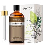 PHATOIL Huiles Essentielles Bois de Santal 100 ML, Huile Essentielle pour Diffuseur Humidificateur, Huile de Santal Pure Naturelle pour Aromathérapie